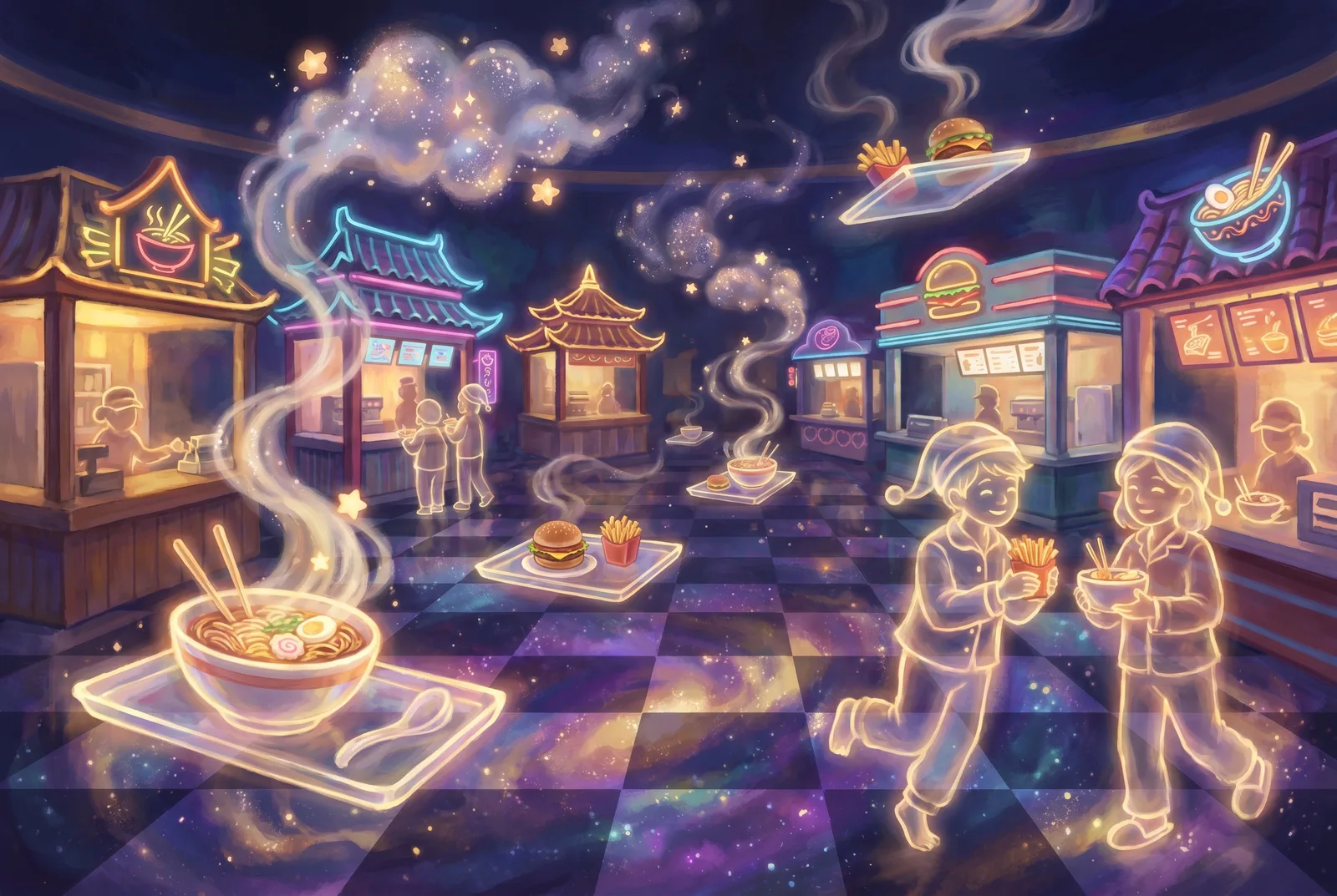 The food court of the playable Mall World